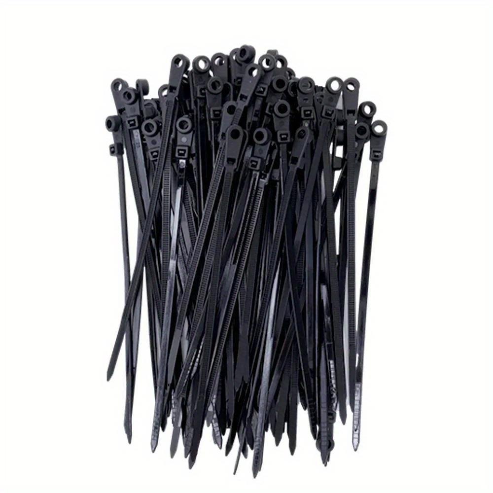 100pcs Creative Nylon Cable Ties with Screw Mounting Holes, Self-Locking Loop Strapping, DIY Office Cable Harness Organizer