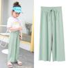 Calça Cropped de Perna Larga de Seda Gelada Repelente de Mosquitos de Verão para Meninas Mais Velhas 2026