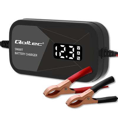Qoltec Inteligentna Mikroprocesorowa Ładowarka 12V | 2A | Prostownik Do Akumulatora AGM GEL | LCD