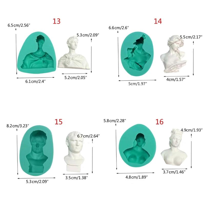 3D Portrait Sculpture Silicone Flexible Food Safe Mould Clay Resin Ceramics Candy Fondant Candy Chocolate Soap Mould