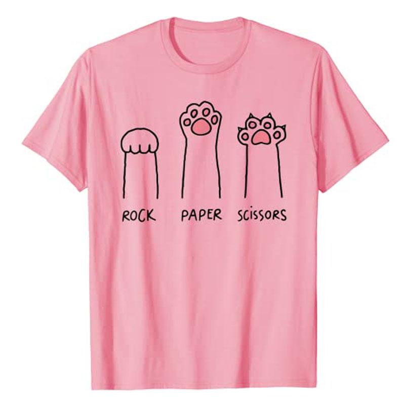 

Футболка «Камень Ножницы Бумага Кошачьи Лапки» Милая Графическая Футболка для Любителя Котят Забавные Котята Графические Наряды Прекрасный Подарок Блузки с Коротким Рукавом 4XL