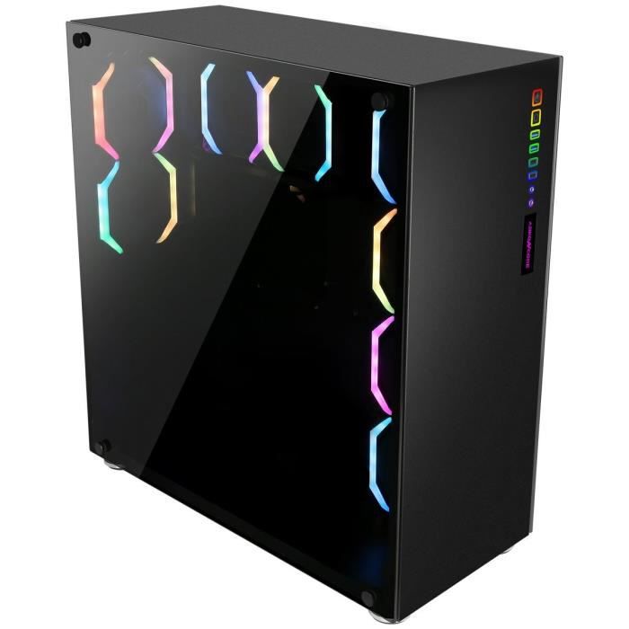 Abkoncore Počítačová skříň R780 Sync - RGB podsvícení - Černá - Tvrzené sklo - Formát E-ATX (ABKO-RMS-780-SYNC)