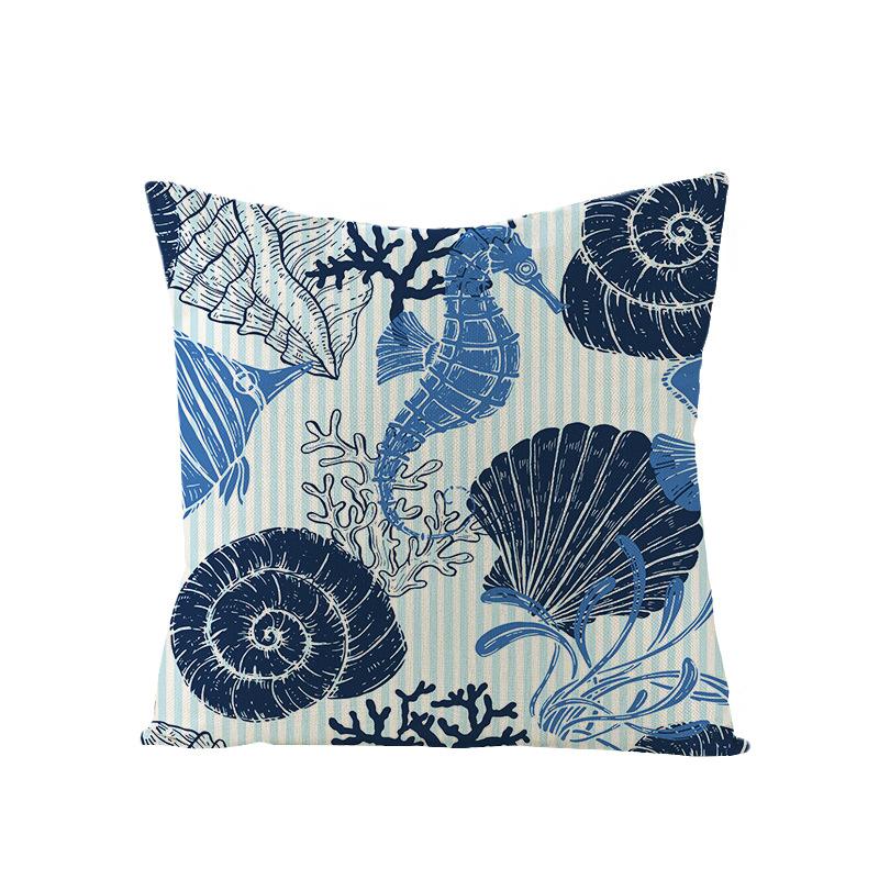 Home Marine Life Polyester Printed Pillow Case Combination Car Pillow Cushion Cover