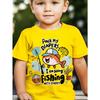 European Sizes WML Boys' Cartoon Fish Fishing Print Pattern Cute Casual T-shirt