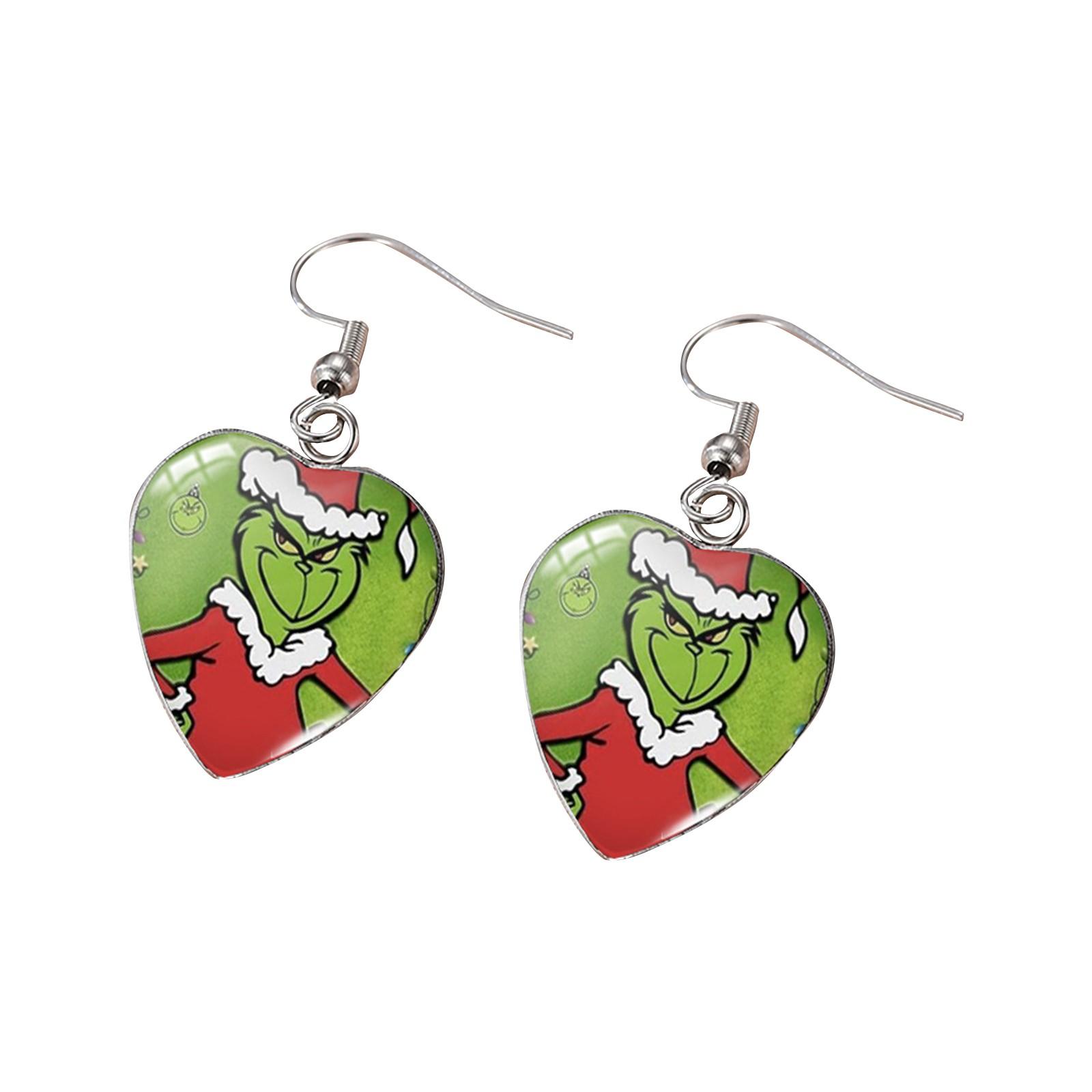 

Ювелирные изделия Серьги Санта-Клаус Зеленые серьги Любовь Серьги из нержавеющей стали One Size