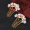 Hanfu Pearl Cheongsam Disk Hair Flowers Hair Stick U Shaped Hairpin Hair Fork Hair Accessories