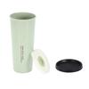 470 ml Wheat Straw Water Cup with Straw Multi Functional Double Lid   Coffee Mug Pink
