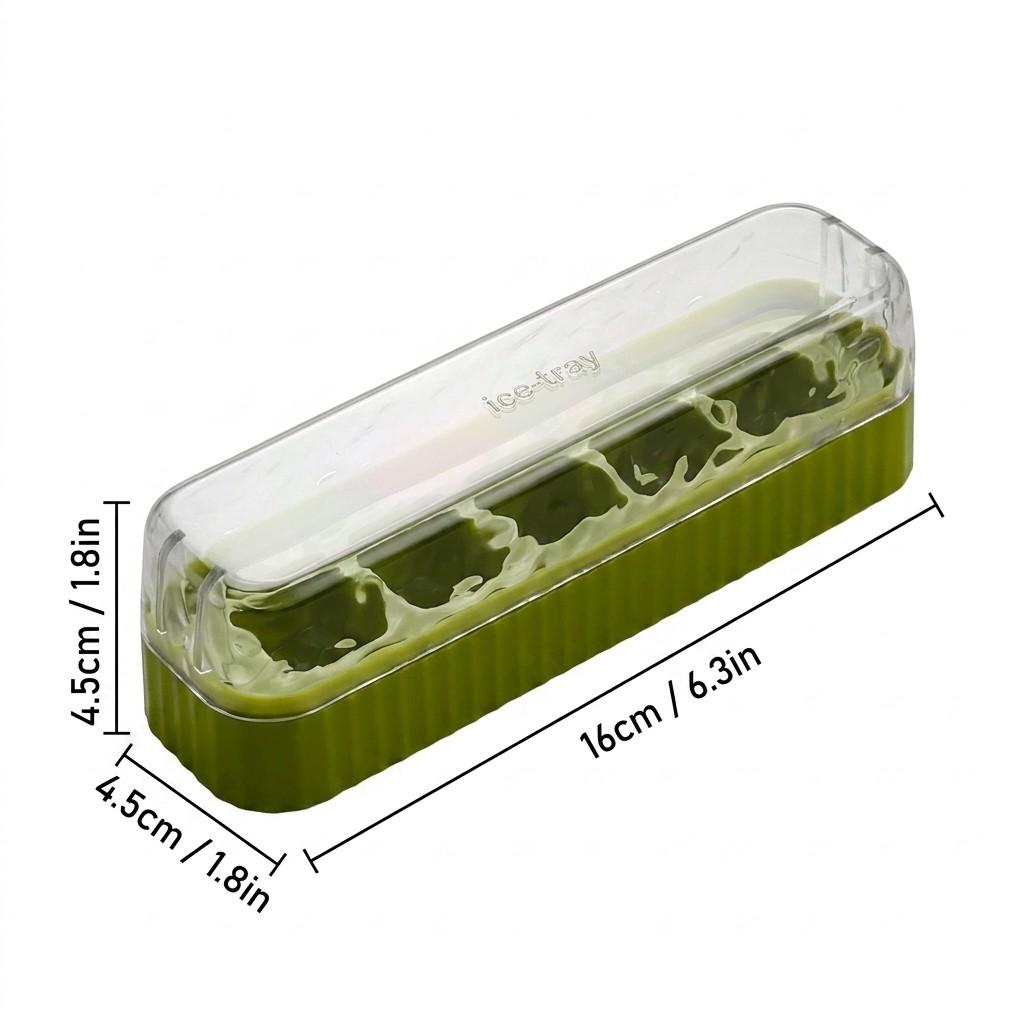 5 Grids Reusable Plastic Square Ice Cube Tray with Lid Whisky Cocktail Ice Mold Refrigerator Ice Cube Maker Kitchen Bar Tools