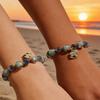 Natural Blue Agate Crystal Bracelet Glowing In Dark for Night Visibility Comfortable Daily Wear Unique Texture Design