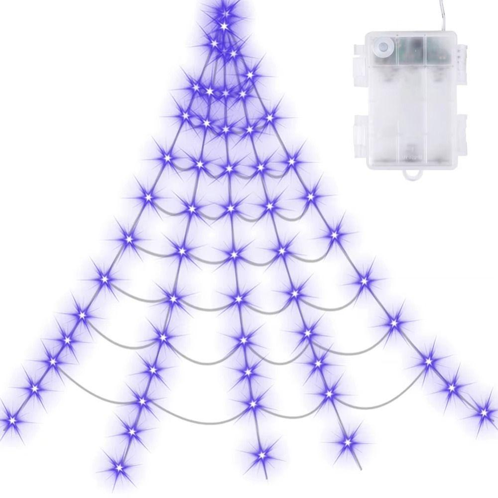 Waterproof Halloween Spider Web Lights 8 Modes Scary Giant Spider LED Spider Net  Garden Yard
