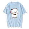 Couple Bubu Is Throwing Flip-flops At Dudu T-shirt Funny Valentines Day Clothes Cute Panda Bear Bubu Dudu Tops Y2k Cotton Tshirt