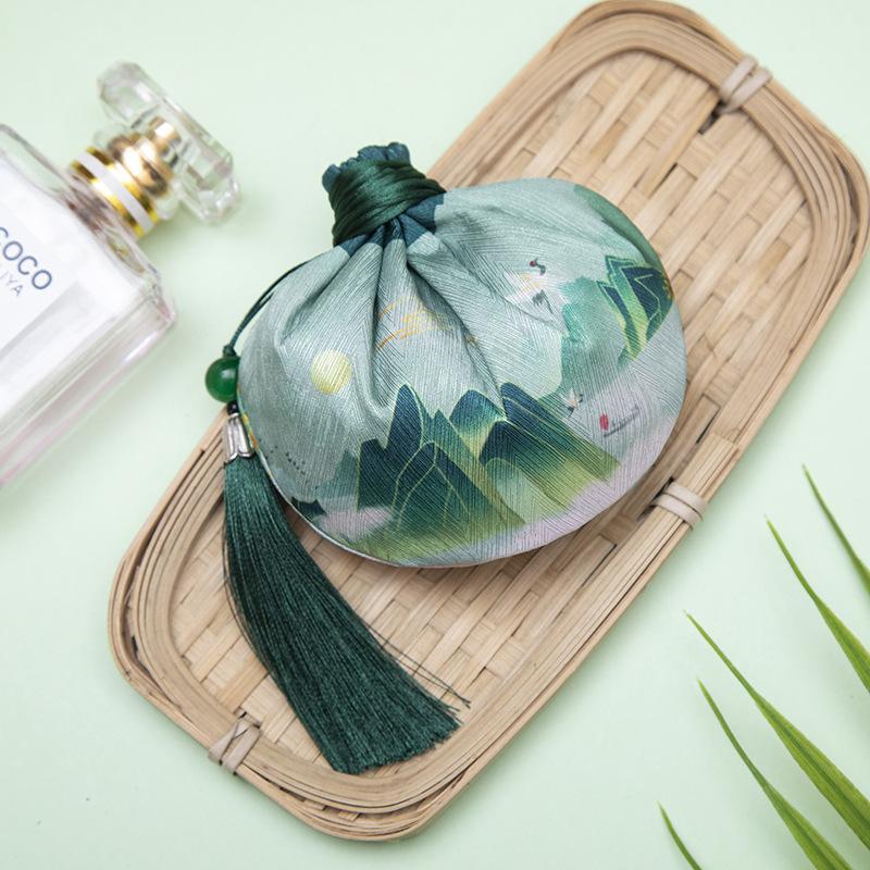 

Фестиваль лодок-драконов, пакетик для переноски на шее, пакетик для волос плода, сумка для волос, подвесные аксессуары Hanfu, парча с вышивкой, пустая сумка Single fringe