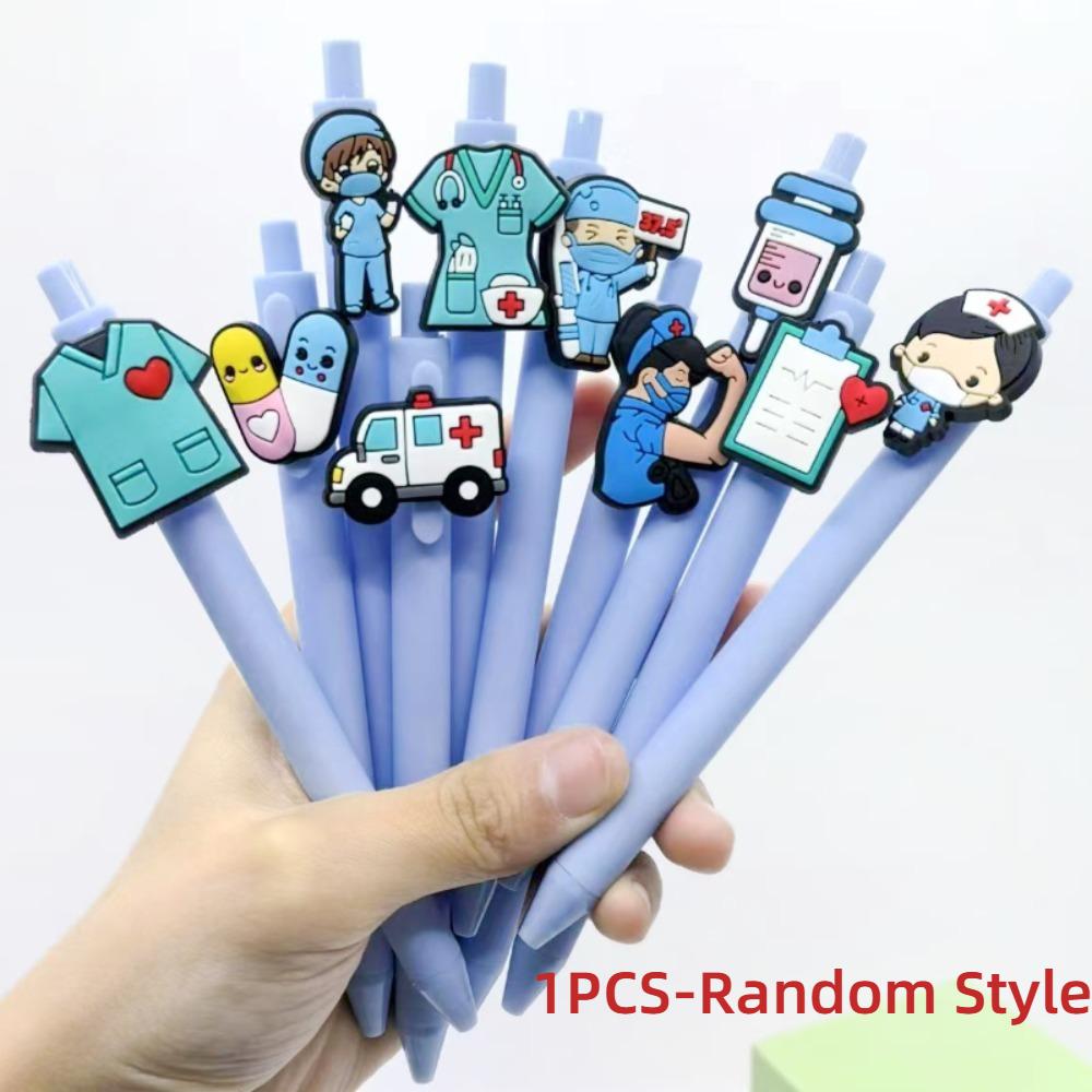 

1/10PCS Random Model Gender-neutral Pen Solid Color Ballpoint Pen Cute Suit Patch Pen School 1PC