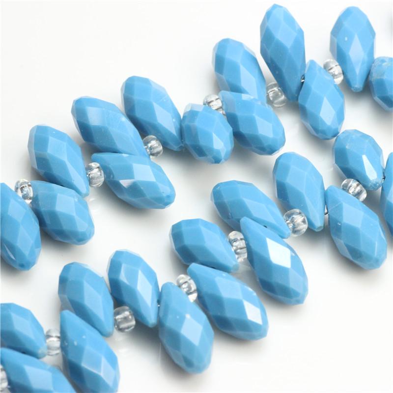 Crystal Glass Teardrop Beads 6x12MM Horizontal Hole for Handmade Jewelry DIY.