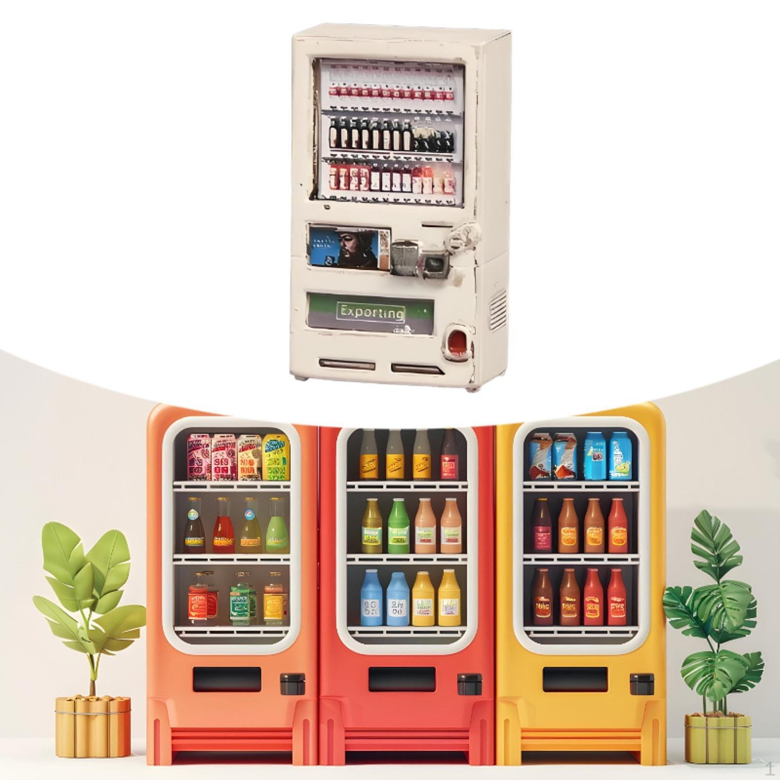 

1/64 Scale Vending Machine Model Diorama Ccessories Photography Decor,Hand Painted,DIY Micro Scene білий