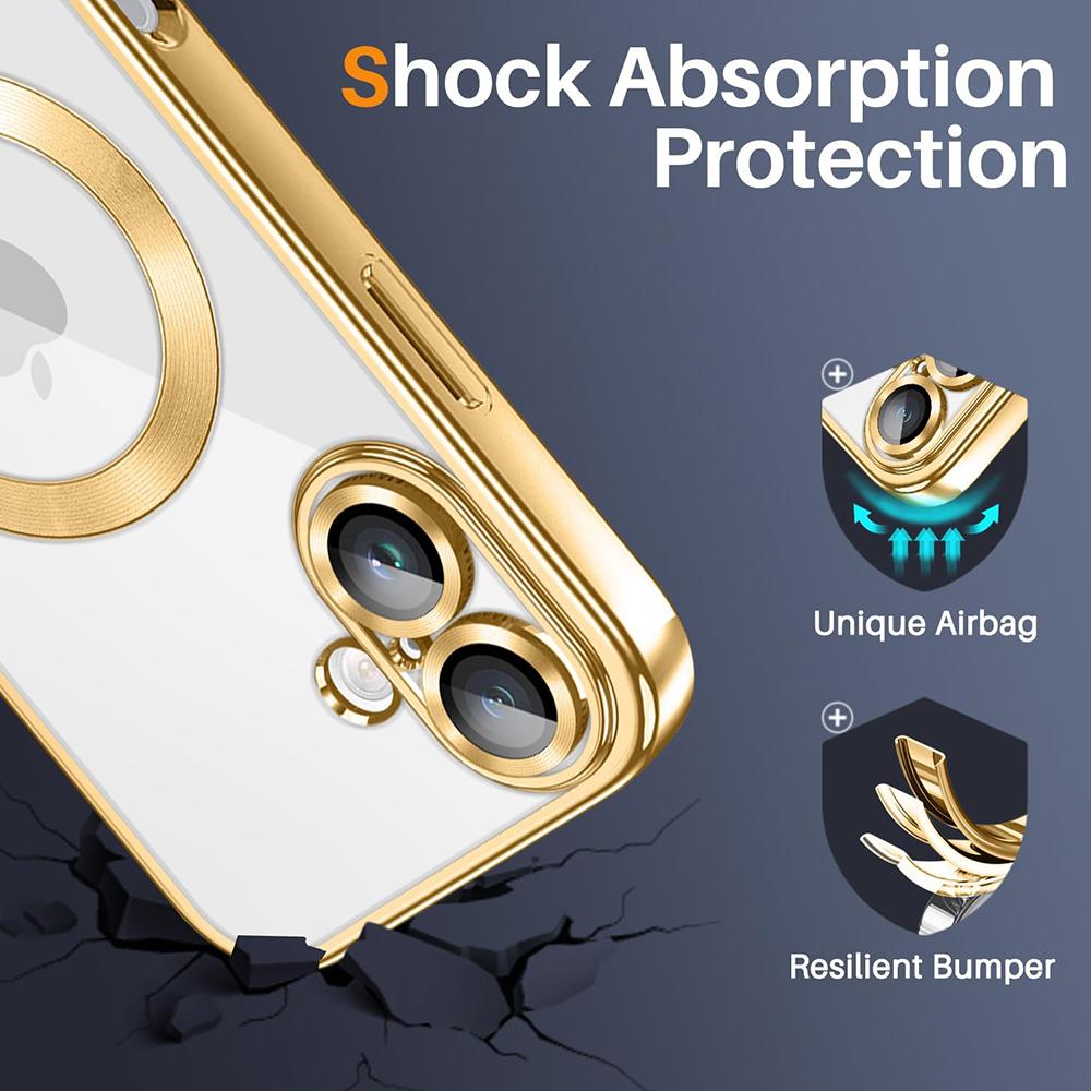 Luxury Plating Silicone Soft Case For iPhone 16E 16 15 14 13 12 11 Pro Max Plus Strong Magnetic Magsafe Clear Ultra Thin Cover