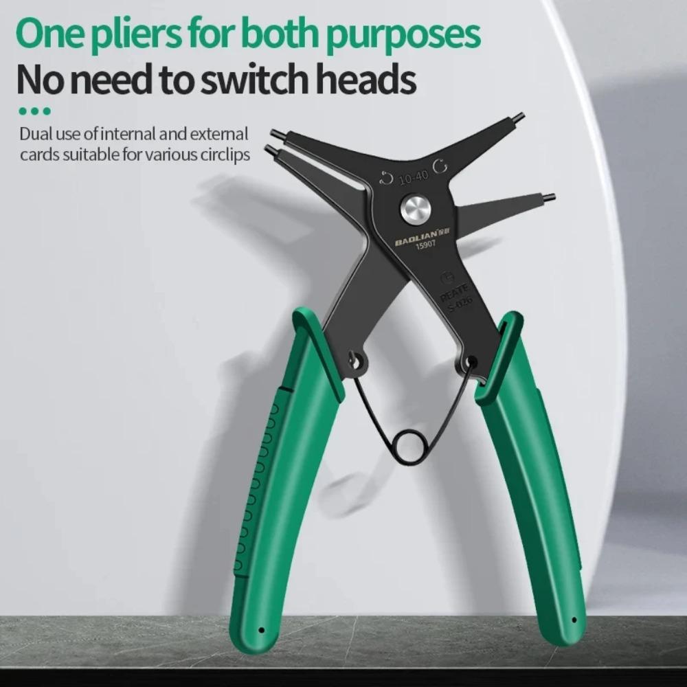 Internal And External Spring-loaded Pliers Dual-purpose Snap Rings 2-In-1 Mounting And Dismounting Tools Hardware