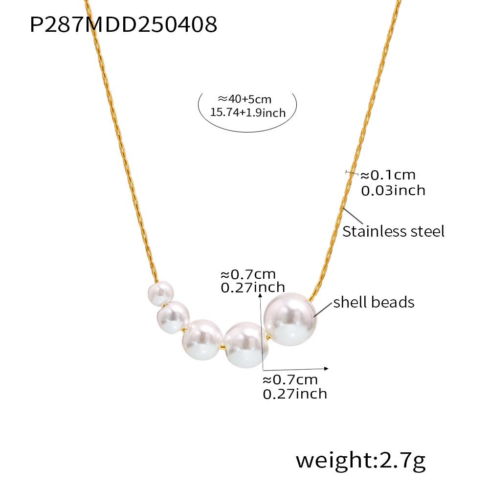 Elegant Qiong Yao Pearl Beaded Necklace – High-End Stainless Steel, Colorfast PVD Finish