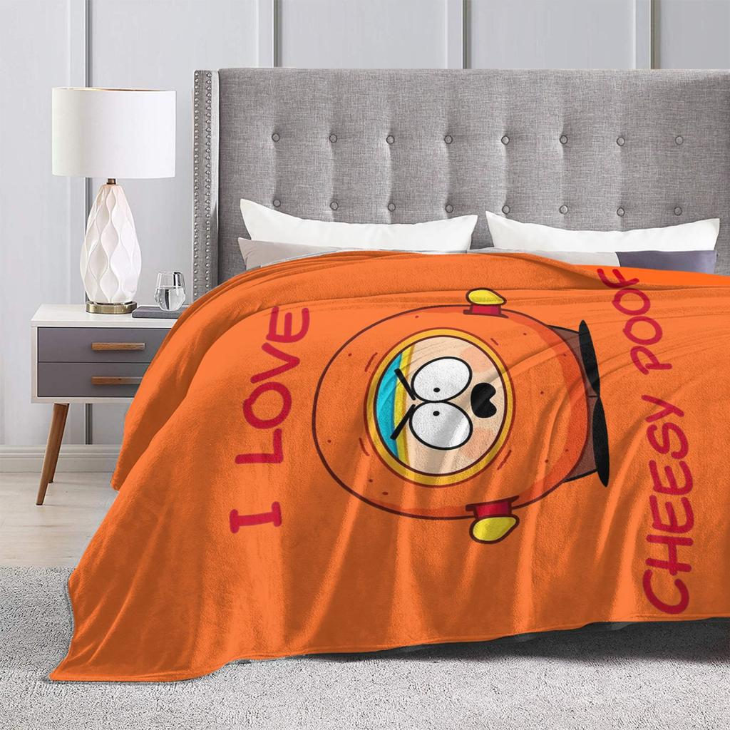Amo Cheesy Poofs South-Parks Coperta Pile Stampa Cartman Coperta Leggera Sottile Multifunzione per Casa Divano Trapunta