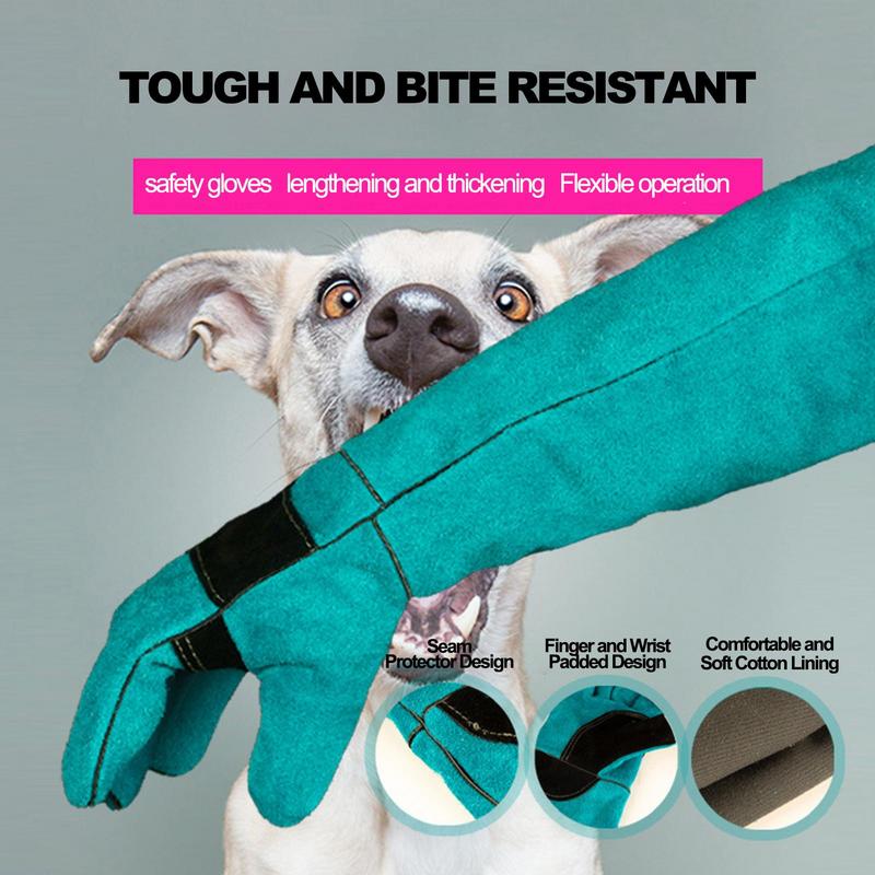 Pet Anti-Bite Safety Gloves Beekeeping Gloves Ultra Long Protective Anti Scratch for Dog Cat Bird Snake Lizard Bathing Training