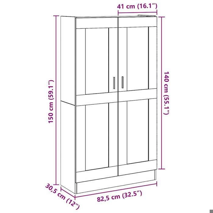 VidaXL Highboard Old Wood 82.5x30.5x150 Cm Engineered Wood 3318718
