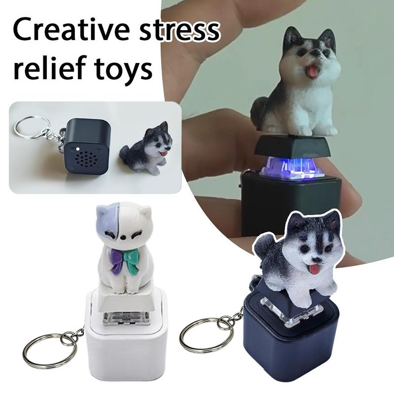 Keychain Fidget Sound Pet Clicker Rechargeable with LED Light for Dog Cat Training & Stress Relief