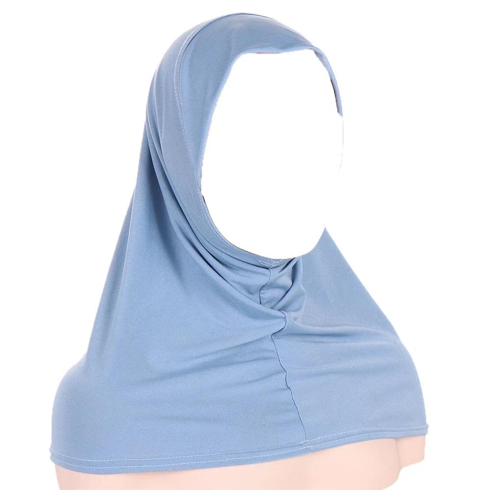 New Jersey Muslim Hijab Underscarf Inner Cap Solid Women Wrap Neck Cover Headscarf Turban Headband Sport Hijab Islamic Headwear