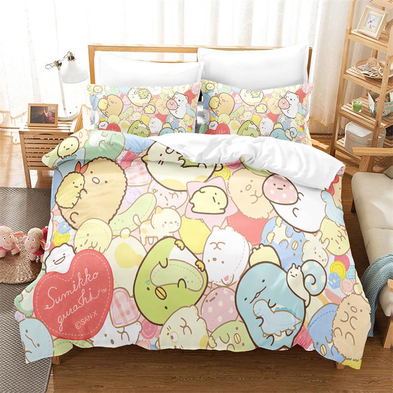 Flower Deer Bedding Sets Cartoon Animal Kid‘s Duvet Cover Boys Girls Cute King Quilt Cover Bedroom Bed Set Queen Bedding Set
