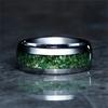 Fashion 8mm Men Titanium Wedding Rings Green Shell Inlay Stainless Steel Rings For Men Wedding Band Anniversary Birthday Gifts