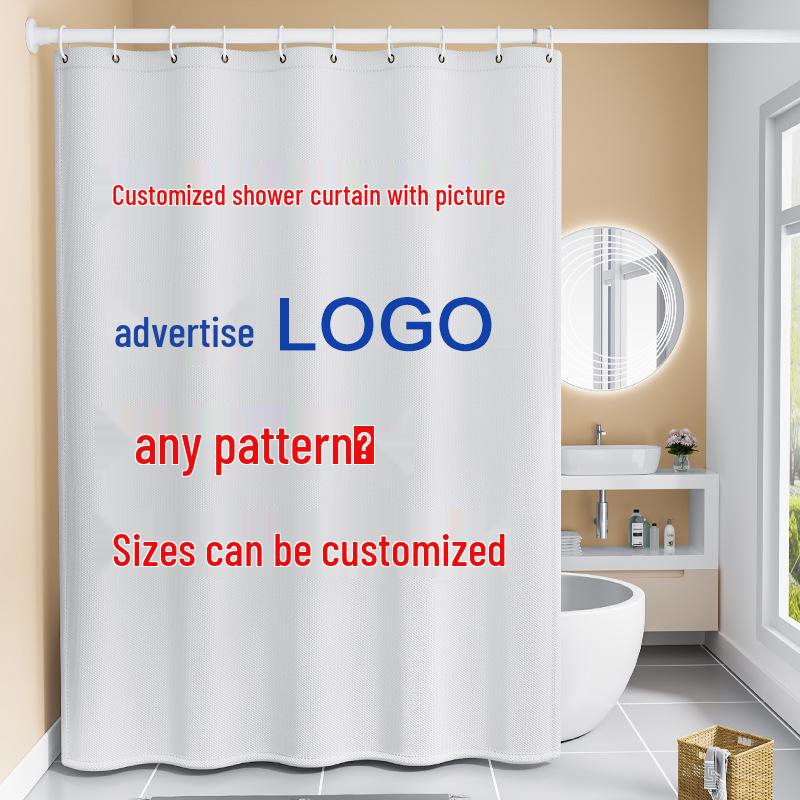 Shower Curtain with Cute Cartoon Design - Dry & Wet Separation, Punch-Free Installation