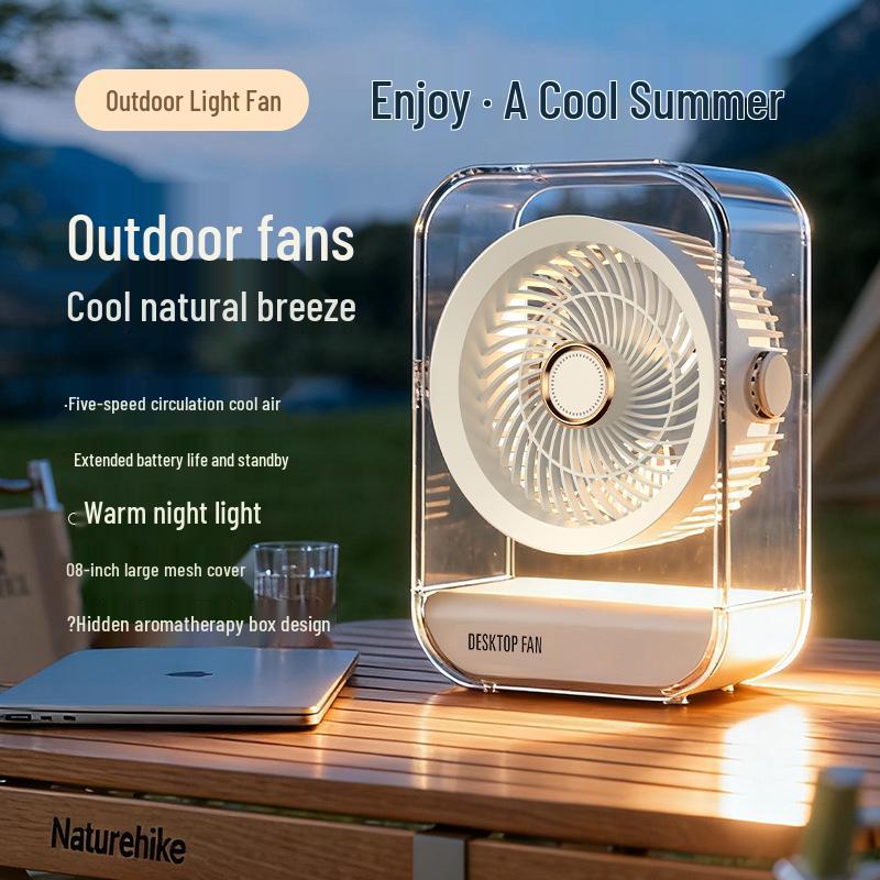 Compact USB Rechargeable High-Power Desktop Fan for Dorms and Offices 1200mAh