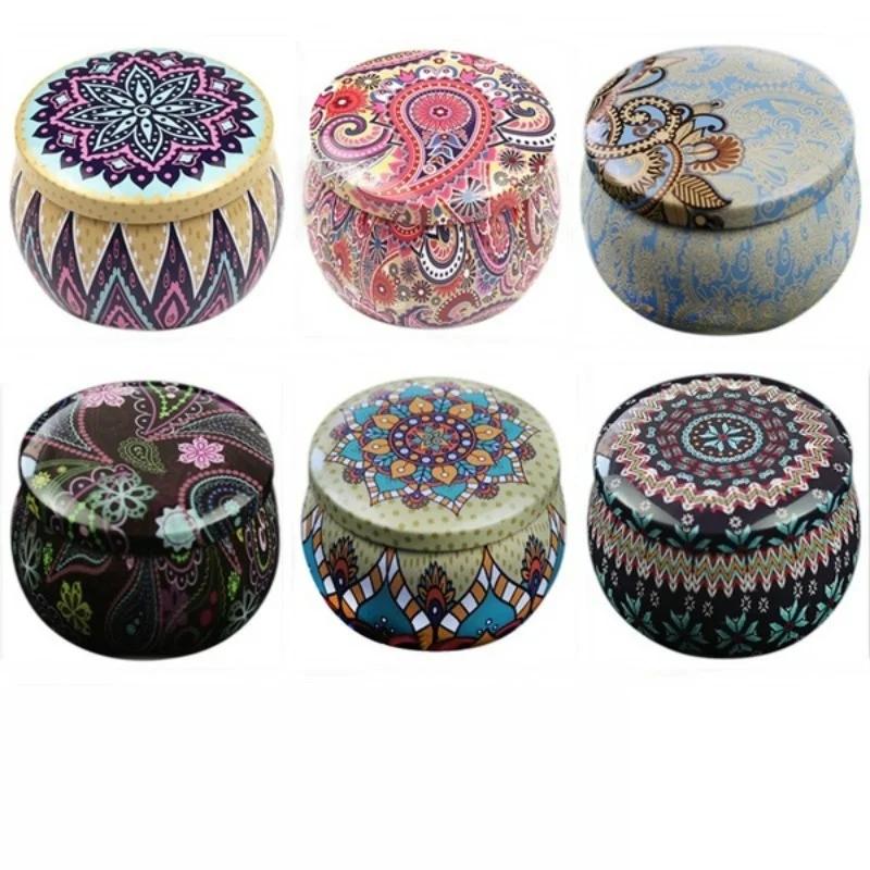 Lovely Mini Tin Box Gift Jewelry Tin Box Cookie Candy Tea Storage Round Drum Tinplate Box Drawer Organizer
