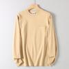 310g Heavyweight Vintage Pure Cotton Simple Pocket Design Solid Color Long-Sleeve T-Shirt for Men Casual Loose Round Neck Base Shirt