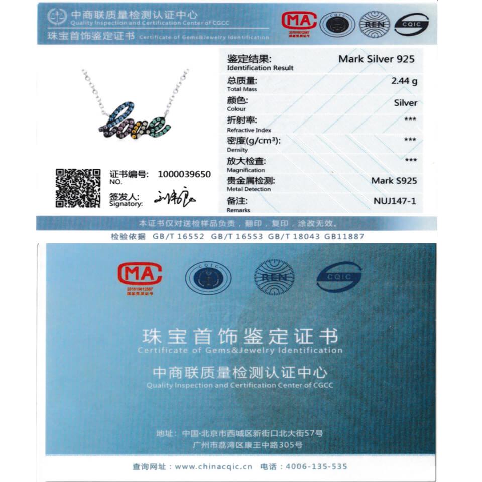 Umcho Bunte Edelstein LOVE Alphabet Sterling Silber Choker Statement Halskette Damen Silber 925 Schmuck