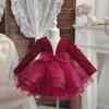 Girls' Long Sleeve Princess Dress for Autumn/Winter - Perfect for Birthdays, Catwalks, Piano Performances, and Evening Events.