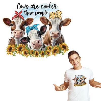 Cows Iron On Patches Heat Press Appliqued Diy Accessory Sticker Jeans Fashion Stripes Heat-Adhesive Clothing Patches