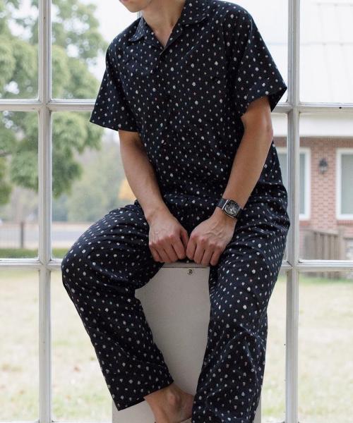 [Sunday Lounge] Men's Lego Flower Short-Sleeve Pajama Set SMMEAST0112-DN [Shipped from Korea] 100% Authentic