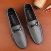 New Trendy Men's Casual Slip On Flats Genuine Leather Formal Loafers Moccasins Handmade Male Walk Shoes Outdoor Driving Footwear