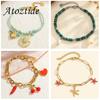 Atoztide Cherry Heart Shell Conch Starfish Pendant Bracelet for Women Girl Stainless Steel Multiple Styles Bracelet Jewelry Gift