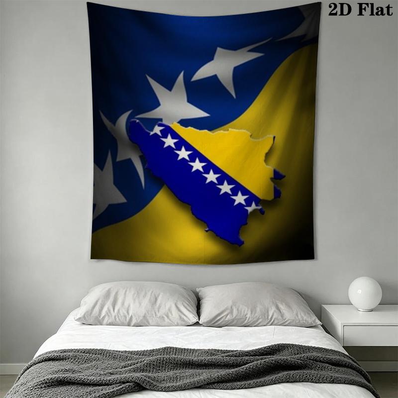 Bosnia and Herzegovina Wall Tapestry Aesthetic Wall Hanging Printed Fabric Blanket Decorative Tapestries for Bedroom Living Room Home Decor