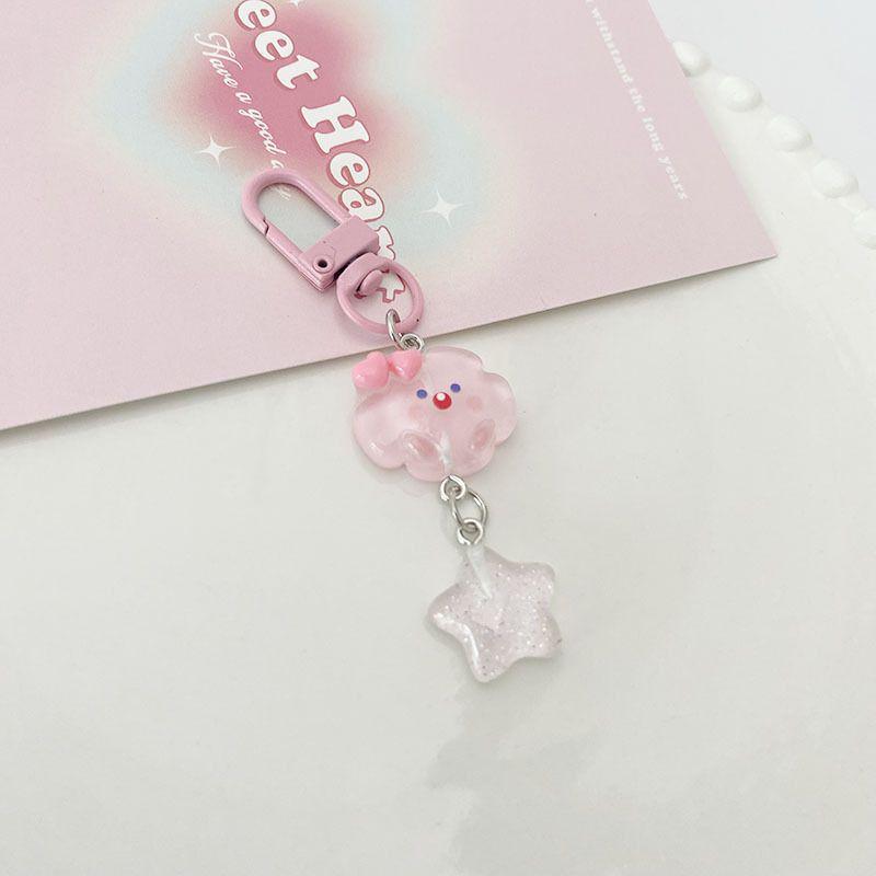 513 Original Ice Transparent Star Keychain - Cartoon Girl Heart Pendant for Students & Girlfriend Gifts
