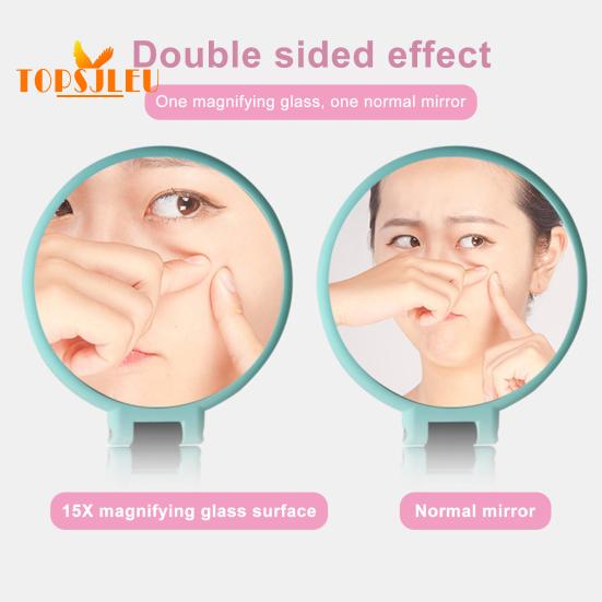 Magnifying Makeup Mirror - Foldable Handle, Portable, 1x15x, Stylish Compact, Versatile Makeup Mirror