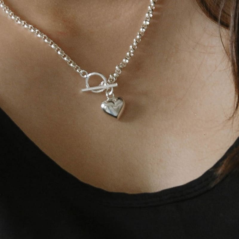 Retro Finger Sweet Heart Necklace_SN233