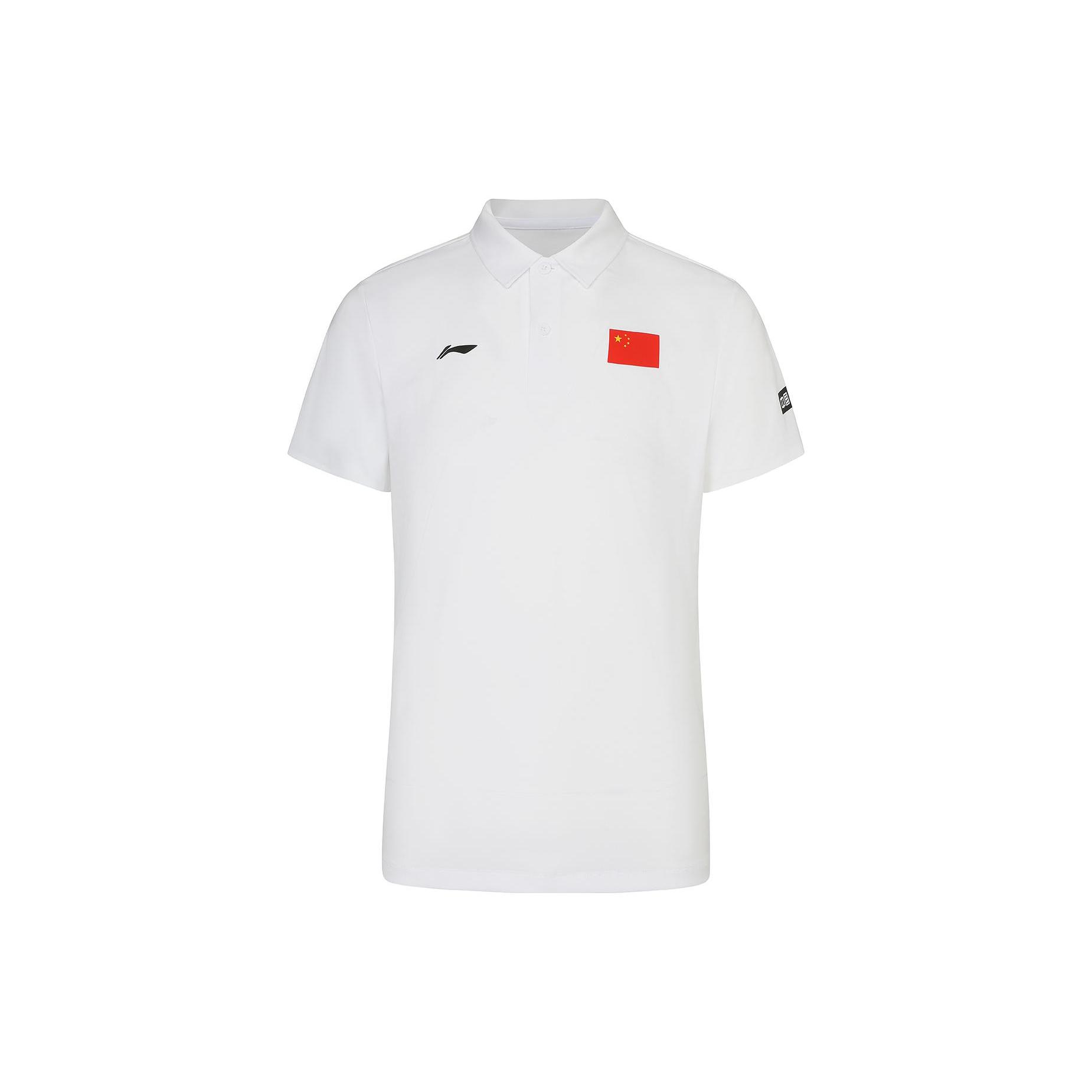 Li Ning Polo Shirts Men s White Polo Collar Moderate Straight Fit APLS229-2 XXXXL