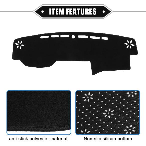 Dashboard Cover Compatible for Toyota 4runner 2015-2019, Non-Slip Polyester Black Dash Cover Mat Dash Board Protector Cover