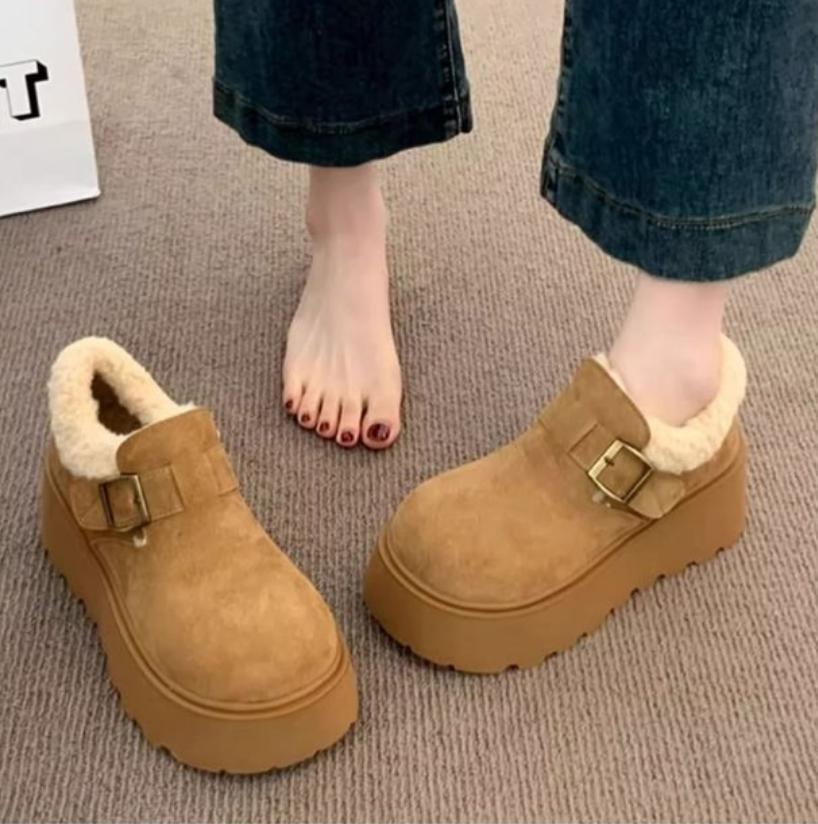 Fashion 2025 Fashion High Quality Women Snow Boots Fluffy Plush Faux Fur Soft Cotton Shoes Winter Indoor Comfortable Home Women's Boots