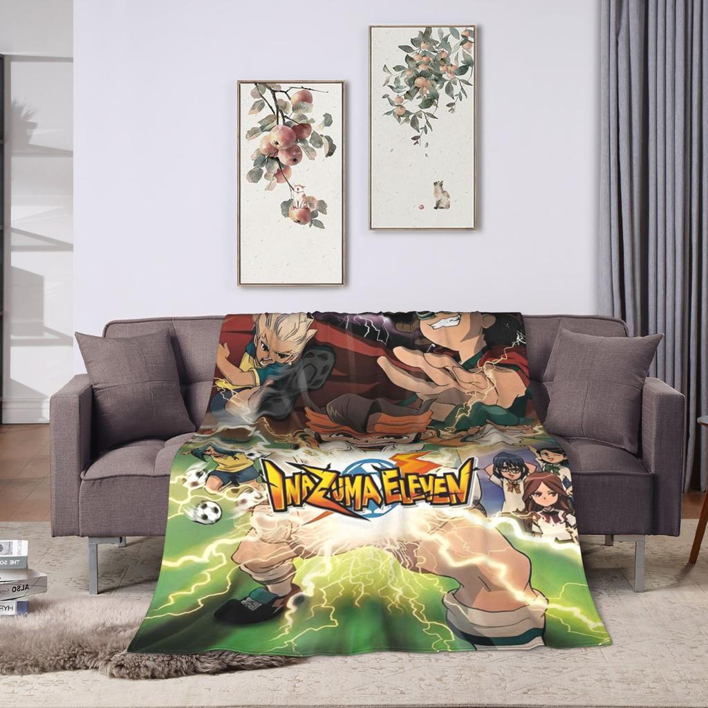 Inazuma Eleven Anime Blanket Flannel All Season Multi-function Lightweight Thin Throw Blankets for Home Bedroom Bedspreads