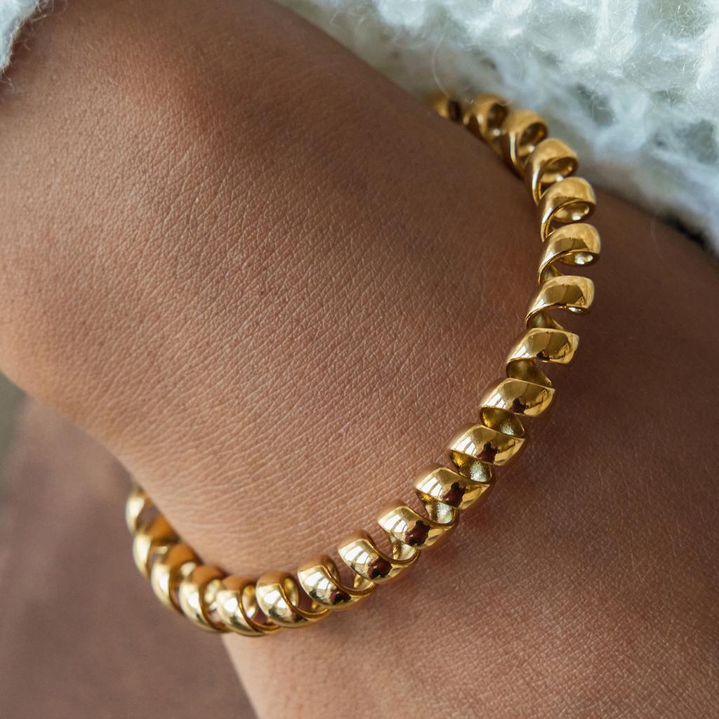 Youthway Minimalist Wire Chain Cuff Bracelet For Women  Gold Plated Stainless Steel Open Bangle Simple Fashion Jewelry Gift