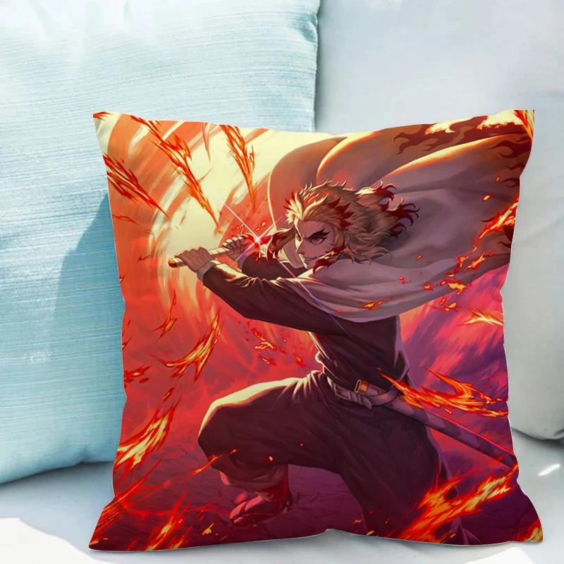 Poszewka na poduszkę x Demon Slayer Dekoracyjne poszewki na poduszki na poduszki Krzesła wypoczynkowe Dekoracja jesienna Poszewka na poduszkę Przytulanki poduszkowe