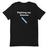 Kämpfe gegen meine Dämonen Lustiges Vape Meme T-Shirt für Unisex Unisex Baumwolle Sarkastisches T-Shirt